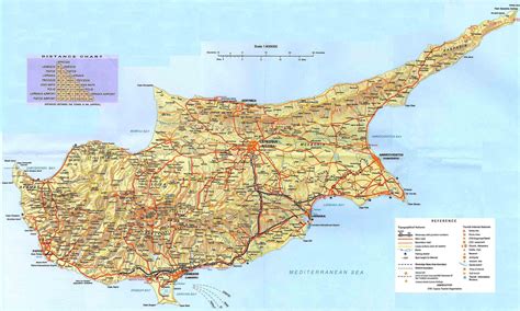 Cypryjska turystyczna mapa atrakcji Cypru na mapie Europa Południowa