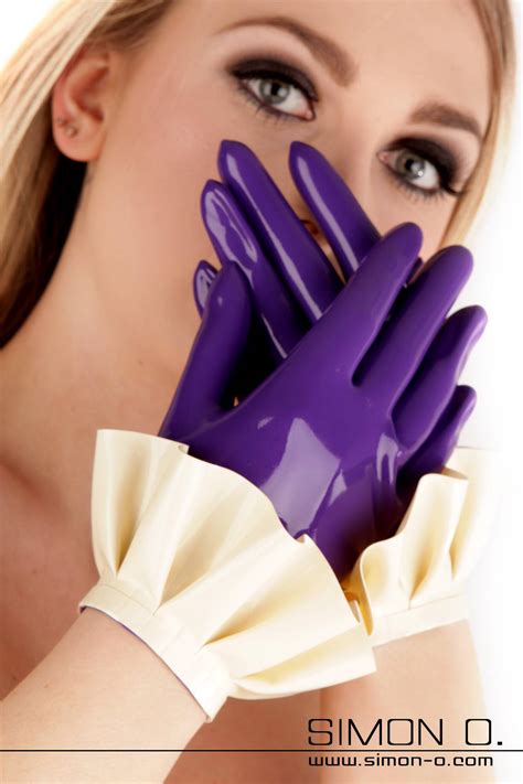 short latex gloves with ruffles simon o latex shop