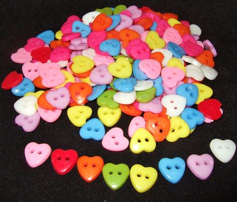 Heart Buttons 100200pcs 12mm Or 10mm Ideal For Crafts Etsy