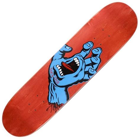 Santa Cruz Skateboards Screaming Hand Red Stain Skateboard Deck 80
