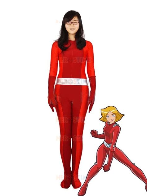 Totally Spies Clover Red Lycra Spandex Superhero Cosplay Costume For