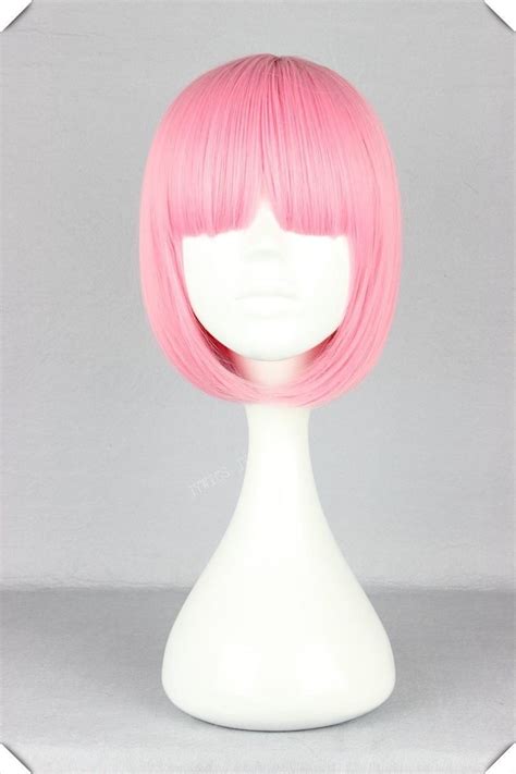 Short Pink Cosplay Wig With Images Pink Wig Pink Hair