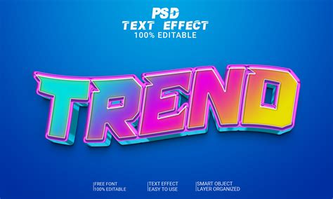 Trend 3d Text Effect Editable Psd File Graphic By Imamul0 · Creative