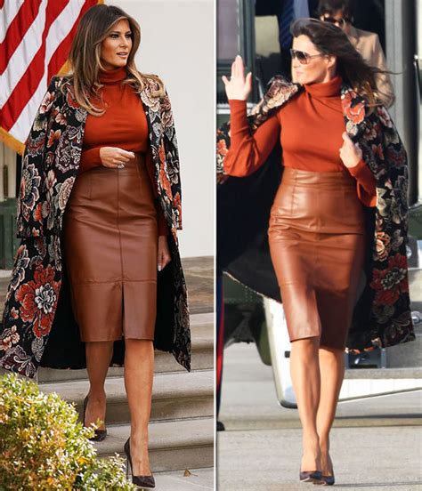 Melania Trump Wears Sexy Leather Skirt To Join Donald Trump And Barron