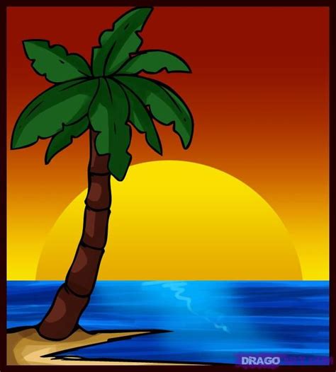 How To Draw A Palm Tree Step By Step Drawing Guide By Dawn Palm