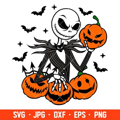 Jack Skellington Pumpkin Svg Halloween Svg Spooky Season Svg Trick