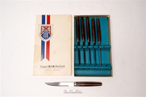 Vintage Regent Sheffield Knife Set Box Set Of 6 Etsy