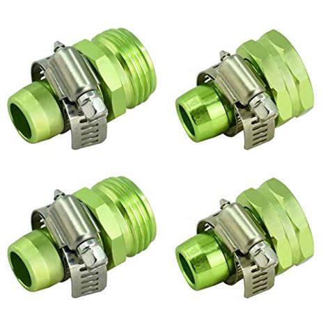 Plg Garden Hose Repair Connector With Clamps 2 Male 2 Female Garden