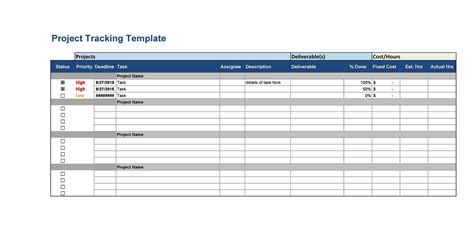 Tracking Projects Excel Template Hq Printable Documents