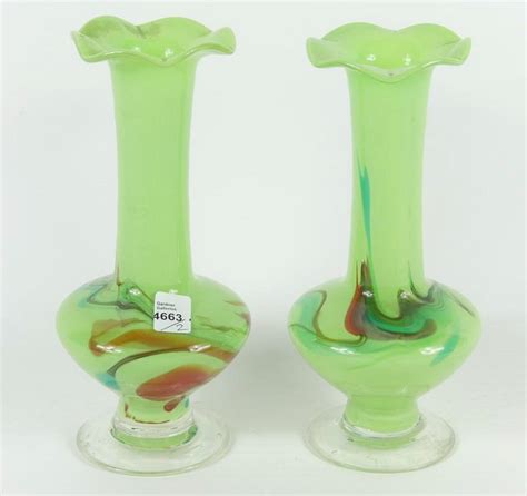 Pair Art Glass Vases Collector Auction Online Auction Gardner Galleries