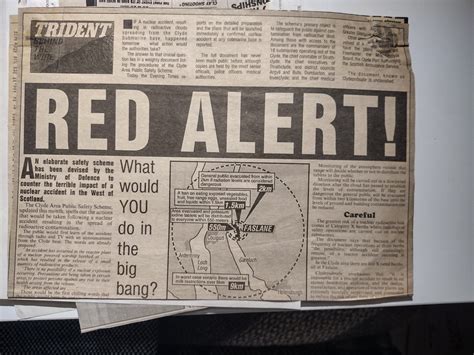Newspaper article, 'Red Alert' - Nuclear Information Service