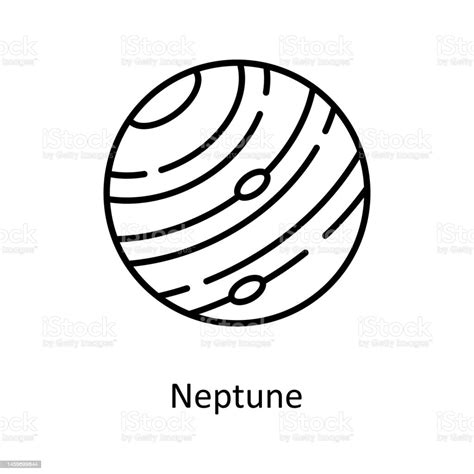 Neptune Vector Outline Icon Design Illustration Space Symbol On White