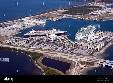 Cruise Ships In Harbor At Port Canaveral Cocoa Beach Florida Stock