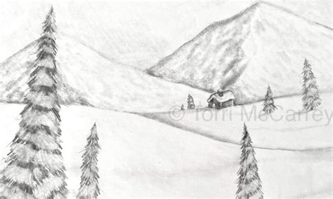 Winter Art Sketch A Snowy Scene Small Online Class For Ages 10 15