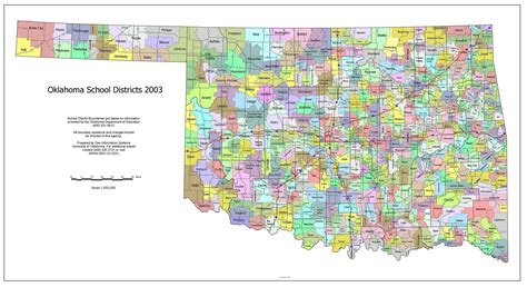 Oklahoma School Districts Map Tourist Map Of English