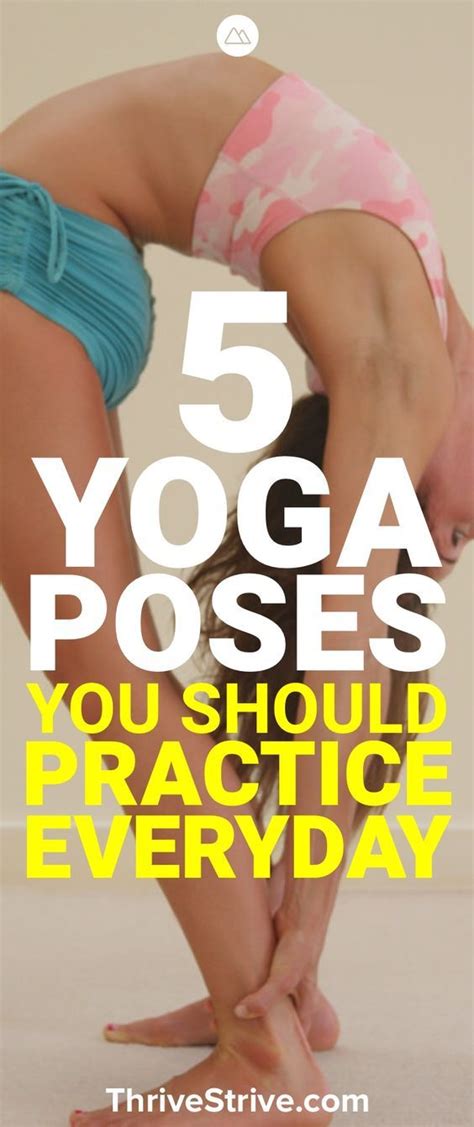 A Woman Doing Yoga Poses With The Words 5 Yoga Poses You Should