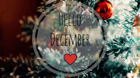 Hello December Letters In Decorated Christmas Tree Background Hd