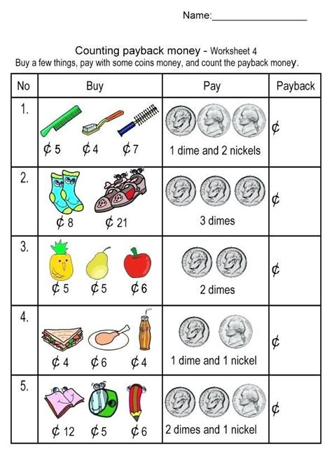 2nd Grade Money Worksheets - Best Coloring Pages For Kids | Money