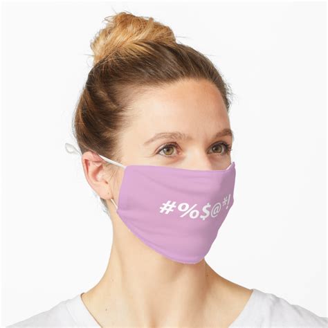 Swearing Cursing Censored Pastel Pink Mask Mask For Sale By