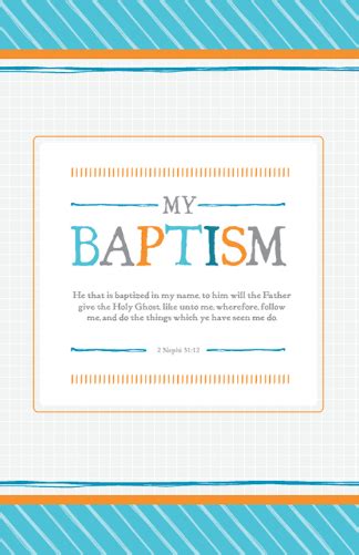 Blue My Baptism Program Cover Baptism Program Lds Baptism Lds