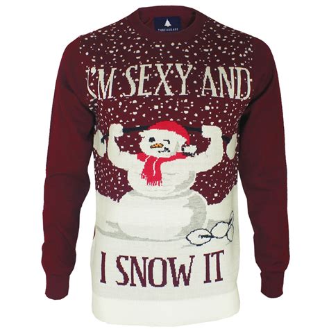 Mens Threadbare Christmas Jumper Xmas Novelty Funny Sweater Santa Elf Snowman Ebay
