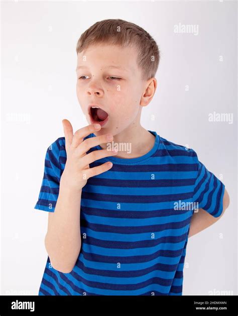 Boy Tired Yawning Boys Tireds Stock Photo Alamy
