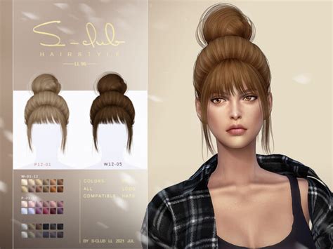 The Bun With Bangs Hair By S Club At Tsr Sims 4 Updates