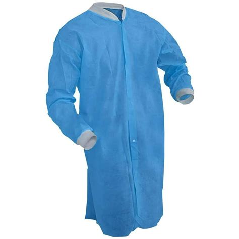 Disposable Lab Coats Pack Of 100 Blue Adult Frocks Medium Sms