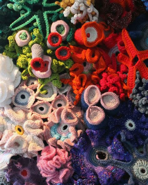 Coral Reefs Made By Crocheting Crochet Fish Freeform Crochet Crochet