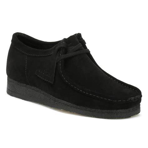 Clarks Originals Mens Black Wallabee Suede Shoes Mens Boat Shoes In