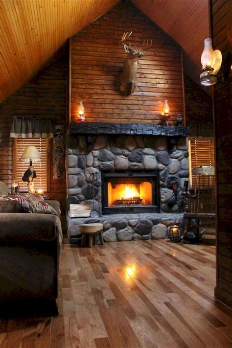 Farmhouse Style Fireplace Ideas 33 Decorapartment Cabin Interior
