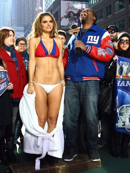 Maria Menounos Wears Giants Bikini To Pay Off Super Bowl Bet Pictures Video