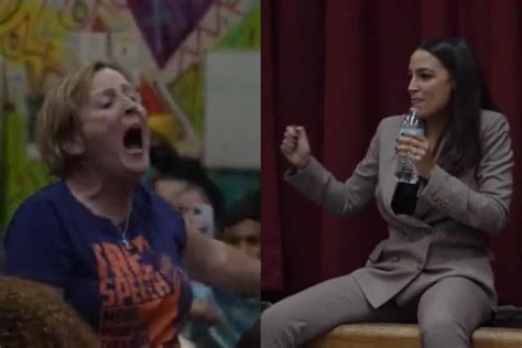 cringe aoc s constituents got angry with her at a town hall for selling out to the machine and