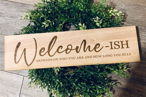 Welcome Ish Welcome Sign Front Door Decor Porch Decor Sign Etsy