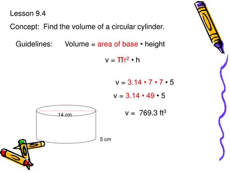 Ppt Lesson 94 Concept Find The Volume Of A Circular Cylinder