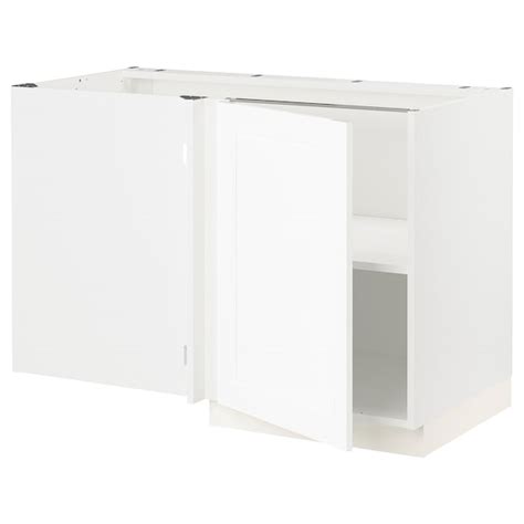 Sektion Corner Base Cabinet With Shelf White Enköpingwhite Wood