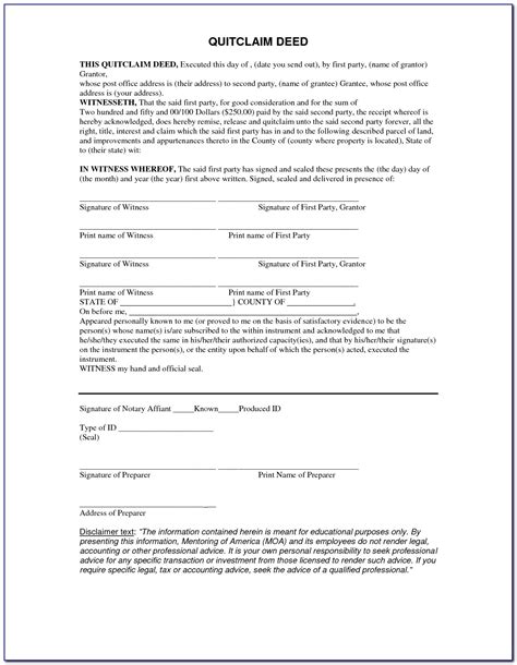 Once the deed is valid, the transfer is generally complete. Free Printable Quit Claim Deed Form Indiana | Free Printable