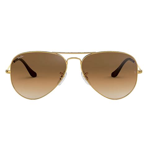 Ray Ban Aviator Gradient Gold Light Brown Sunglasses Ic Clothing