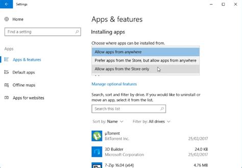 How To Block The Installation Of Non Windows Store Apps In Windows 10