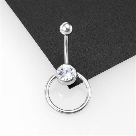 14g Sexy Piercing Belly Button Rings Stainless Steel Curvy Bar Crystal Belly Navel Ring Woman