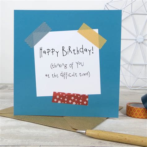 Funny Birthday Card Thinking Of You Difficult Time By Wink Design