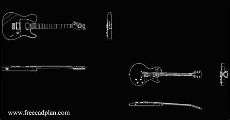 Guitar Dwg Cad Block In Autocad Free Download Free Cad Plan