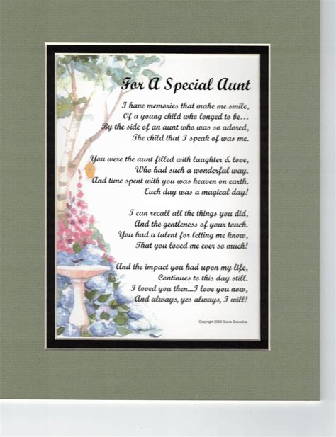 aunt poem t present verse print saying thank you aunt etsy
