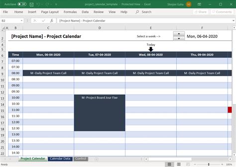 Excel Monthly Calendar Template Printable Template Calendar
