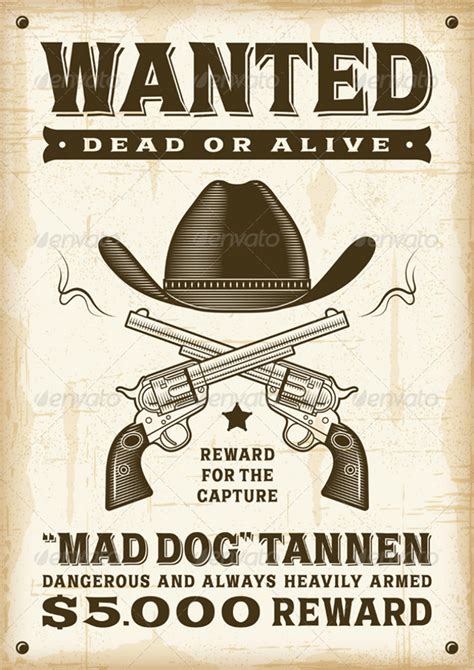 Western Wanted Poster Chart Western Wanted Template Computer Paper