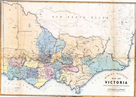Mining District Map Of Victoria 1866 Map Of Victoria Map