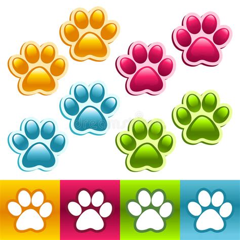 Podéis hacer emojis o cualquier otro personaje en movimiento. Colorful Animal Paws stock vector. Illustration of ...