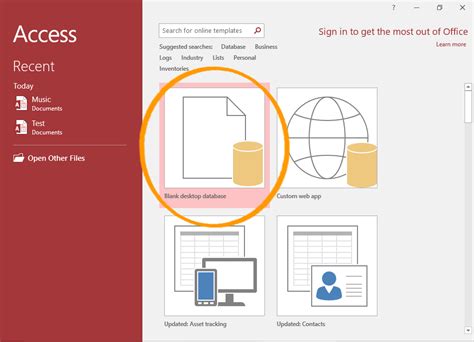 How To Create A Blank Database In Access 2016