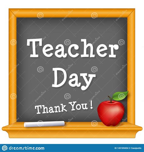 Teacher Day Thank You Whiteboard Marker Eraserapple Cartoon Vector