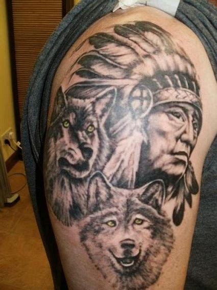 Indian Chief Wolf Tattoo Yo Tattoo